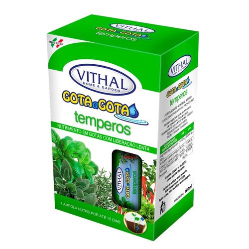 Fertilizante Vithal Gota a Gota para Temperos com 6 ampolas
